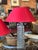 1960s 1960s Chrome Faux Bamboo Hollywood Regency Style Table Lamps With Red Shades - a Pair For Sale - Image 5 of 15