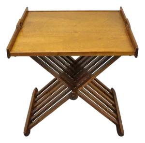 Stewart MacDougall Kipp Stewart Drexel Walnut Folding Campaign Table (A)