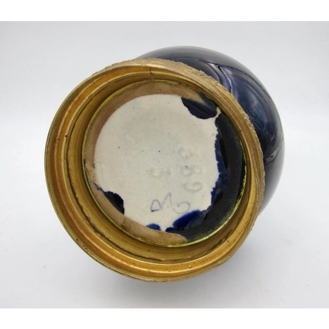 Continental Faience Vase With Flambe Glaze and Ormolu Mounts For Sale In Los Angeles - Image 6 of 12