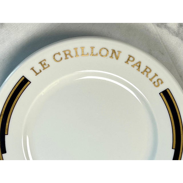 French Vintage Sonia Rykiel Le Crillon Paris Porcelain Plate | Black & Gold Hotelware (19 Cm) For Sale - Image 3 of 12