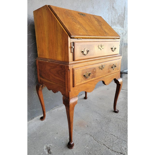 19th Century Antique Queen Anne Secretary Desk 19th Century For Sale - Image 5 of 18