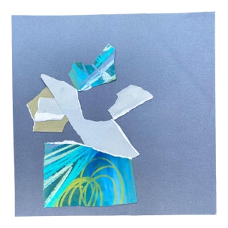 "Mahalo Ii" Contemporary Abstract Original Mixed-Media Collage on Paper by Zac Woodiel For Sale