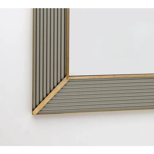 Mid-Century Modern Italian Modern Brass and Murano Glass Wall Mirror, 1990s For Sale - Image 3 of 6