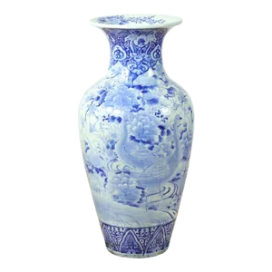 19th Century Palace Size Chinese Blue and White Porcelain Vase