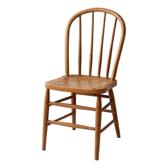 Antique Painted Windsor Bow Back Farmhouse Chair For Sale