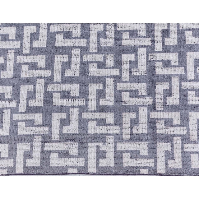 Early 21st Century Contemporary Black and White Large Modular Geometric Rug by Doris Leslie Blau For Sale - Image 5 of 8