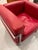 Pair Of. Chrome and Red Leather Club Chair in the Style of Le Corbusier For Sale - Image 9 of 13