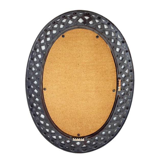 1960s Mid Century Homco Faux Wicker Wall Mirror & Shelf Set - 3 Pieces For Sale - Image 5 of 5