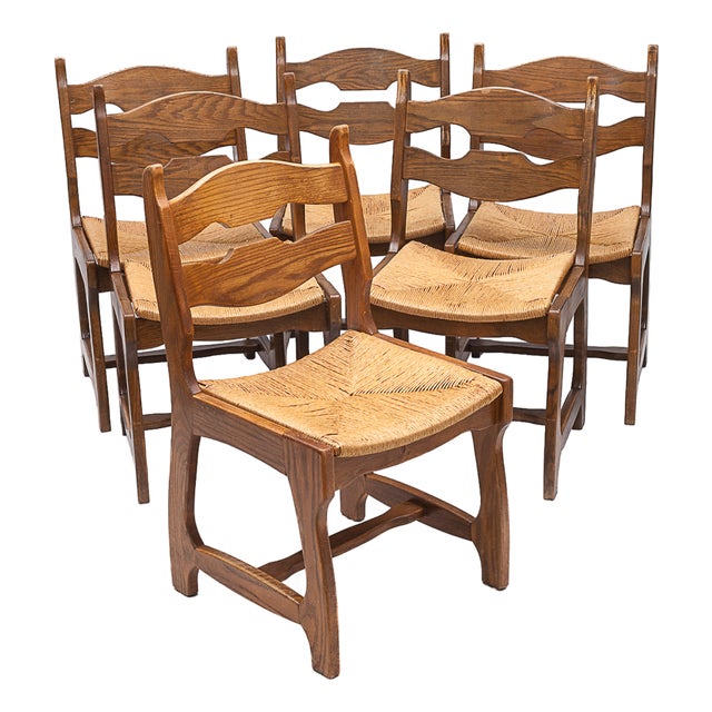 Chairs by Guillerme and Chambron, 1950s, Set of 6 For Sale