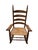Mid 20th Century Handmade North Carolina Ladder-Back Rocking Chair With Woven Rush Seat For Sale - Image 4 of 7