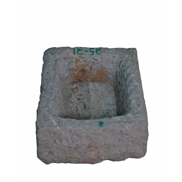 19" Inch Long Hand Chiseled Stone Trough 24-21 For Sale - Image 4 of 6