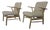 Danish Oak & Wool Armchairs, 1960s, Set of 2 For Sale