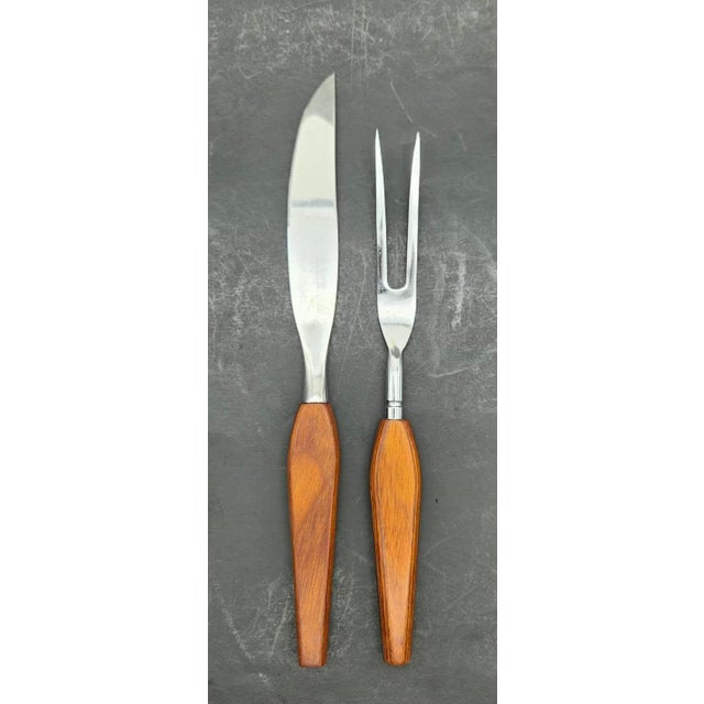 Wood Mid 20th Century Fleetwood Carving Utensils, a Pair For Sale - Image 7 of 8