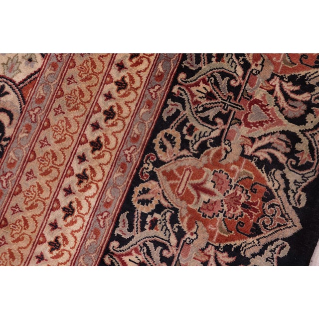 1990s Beautiful 1990's Pak-Persian Black/Gold Wool Rug - 8'0'' X 10'0'' For Sale - Image 5 of 9