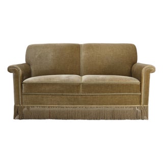 Danish 2-Seater Sofa in Green Furniture Velour, 1970s For Sale