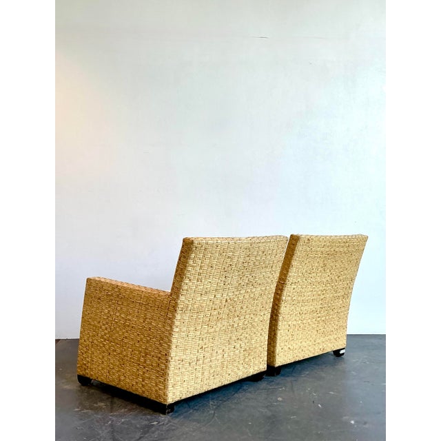 Vintage McGuire Woven Rattan Lounge Chairs - A Pair For Sale In West Palm - Image 6 of 12
