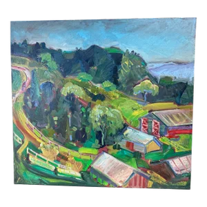 Large Expressionist Plein Air of Bay Area Mountain Ranch by James Hartman