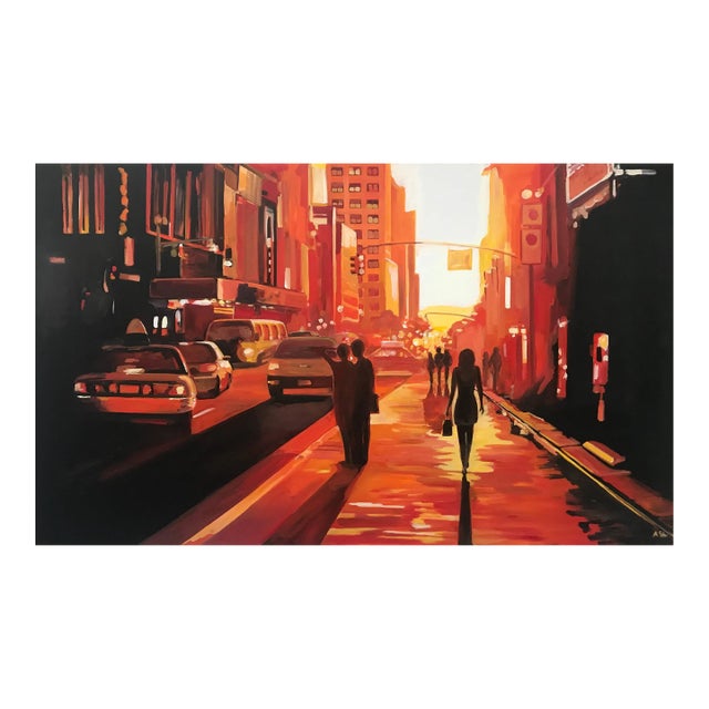 Limited Edition Print by British Artist, Angela Wakefield, New York Sunshine Figurative Cityscape For Sale