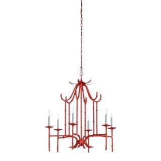Wildwood Bamboo Chandelier - Pomegranate Finish For Sale