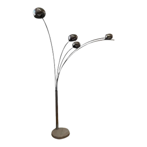 Original 1970s Italian Marble Base Modern Arc Floor Lamp