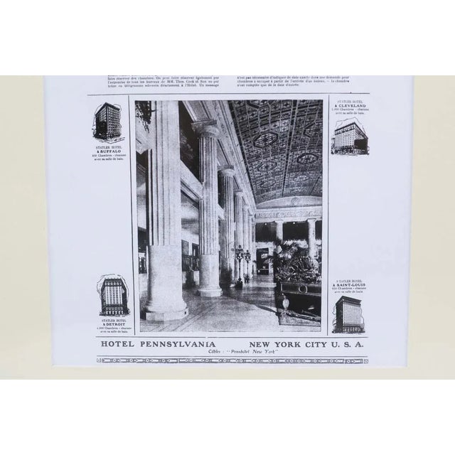 Framed French Article of the Hotel Pennsylvania New York For Sale - Image 4 of 7