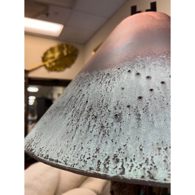 1980s 1980s Handcrafted Copper and Sonoran Desert Velvet Mesquite Wood Table Lamp - Organic Modern For Sale - Image 5 of 18