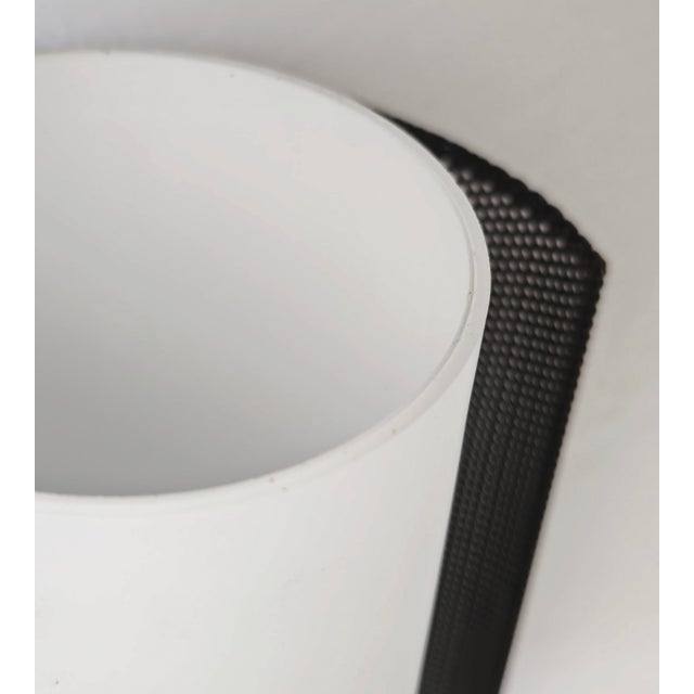 Mid-Century Modern Opal Glass, Brass and Black Enamelled Metal Wall Lamp in the style of Stilnovo, Italy, 1960s For Sale - Image 3 of 18