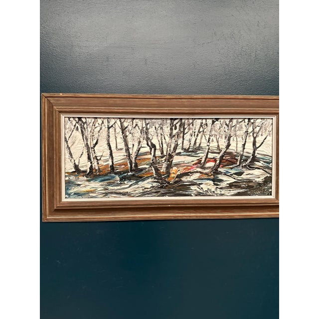 Forest in Winter, 1950s, Oil on Panel, Framed For Sale - Image 6 of 18