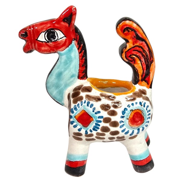 Mid-Century Modern Vintage De Simone Italian Ceramic Horse Figurine Planter - Mid Century Pottery For Sale - Image 3 of 12
