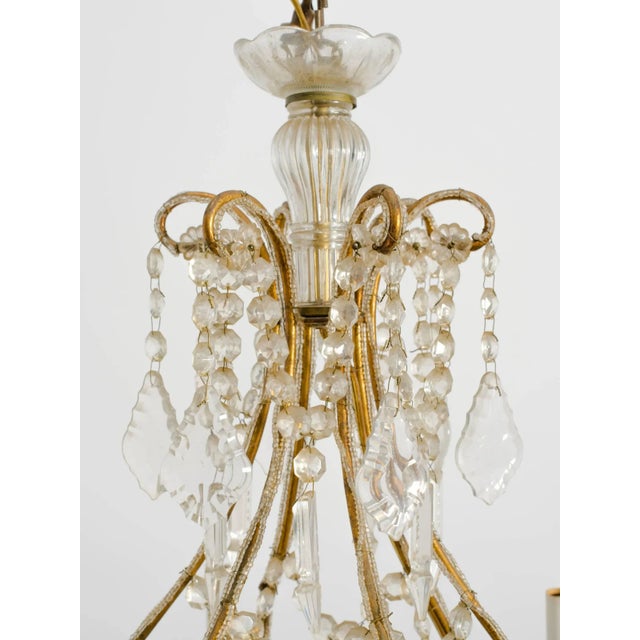 1970s Large Beaded Italian Six-Arm Chandelier For Sale - Image 5 of 10