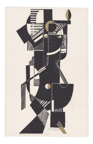 Walter Wahlstedt, Figure Marine III, 1922, Linocut, Paper