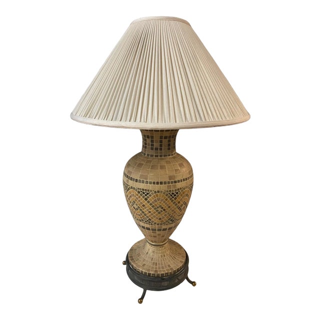 Vintage Showroom Ceramic Mosaic Design Table Lamp For Sale