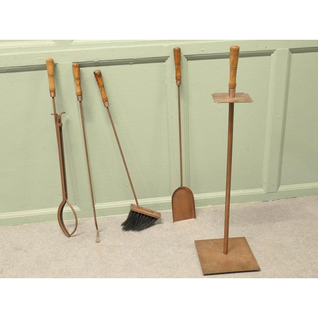 1960s Vintage Arts and Crafts Copper Fireside Tools, 1960, Set of 5 For Sale - Image 5 of 6