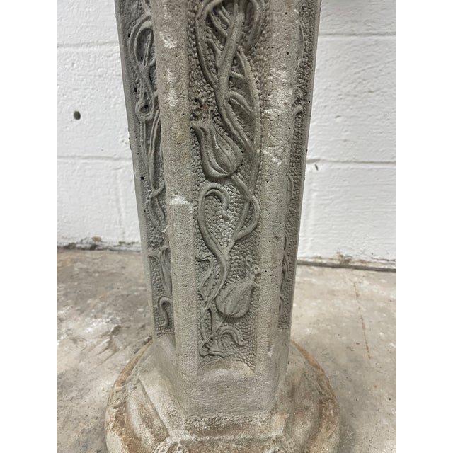 Gray 1940s Monumental Mid-Century Gothic Griffin Pedestal Urn — South Carolina Estate Rescue For Sale - Image 8 of 13
