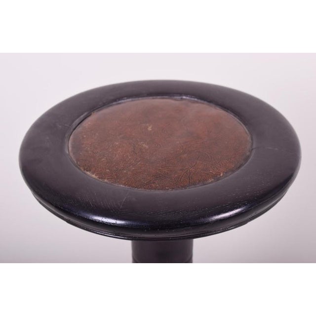 1920s Art Deco Piano Swivel Stool in Oak, Czech, 1920s For Sale - Image 5 of 8