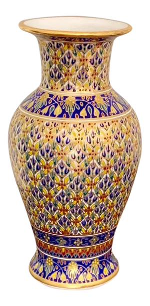 Early 19th Century / 1800s Vintage Cobalt and Gold Hand Painted Vase - Appraised to $250
