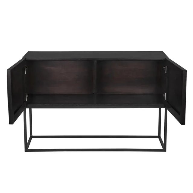 Noir NOIR Small Zurich Console, Ebony Walnut with Iron For Sale - Image 4 of 7