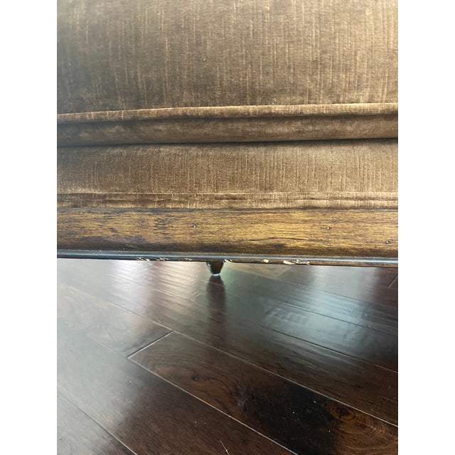 Wood Contemporary Attributed to Marge Carson Tan Velvet & Silk Accent Chairs – Set of 2 For Sale - Image 7 of 10