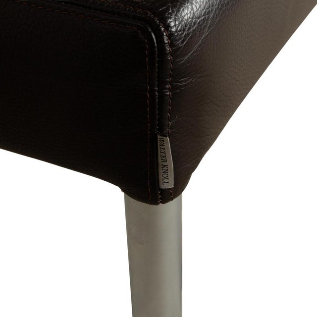 Living Platform Leather Stool in Dark Brown from Walter Knoll For Sale - Image 4 of 8
