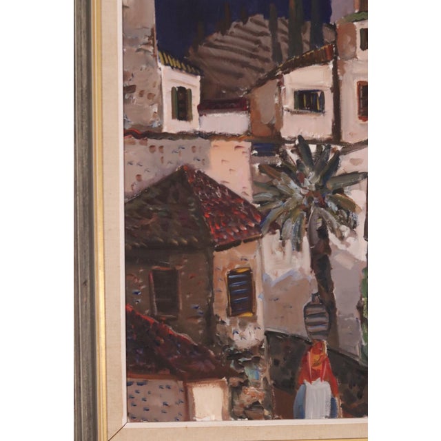 Mid-Century Modern Eric Lo, Southern Street, 1960s, Oil on Canvas, Framed For Sale - Image 3 of 14