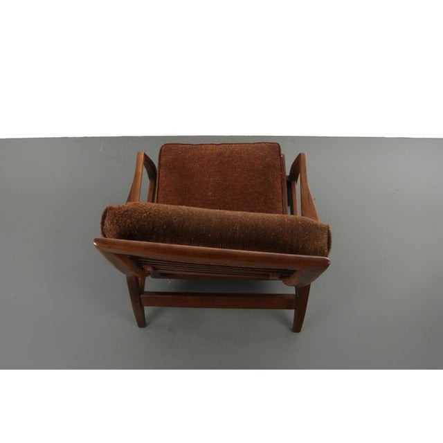 1960s Milo Baughman Lounge Chair Recliner with Ottoman in Original Brown Fabric - a Pair For Sale - Image 10 of 10