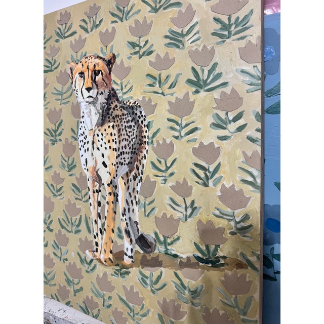 Block Print With Cheetah Painting For Sale - Image 10 of 14