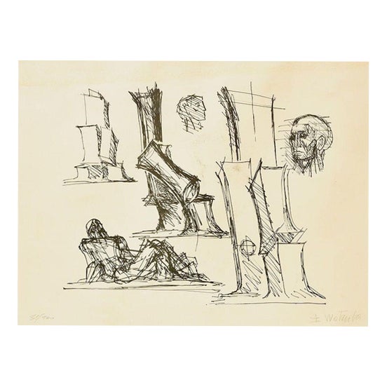 Fritz Wotruba, Figurative Composition, 1970s, Lithograph For Sale