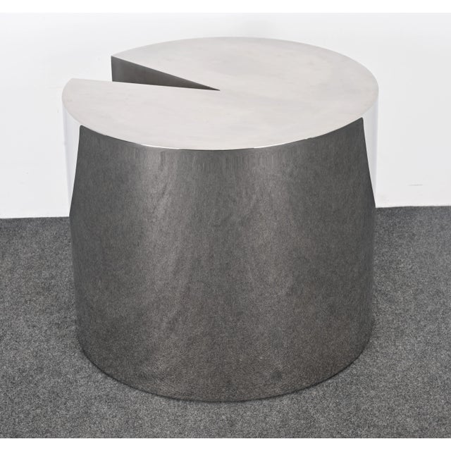 1980s Leon Rosen Pace Style Solid Stainless Steel Side Table, 1980s For Sale - Image 5 of 10