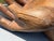 Chestnut Mid 20th Century American - Highly Detailed Life-Size Artisan Woodcarving of an Open Hand For Sale - Image 8 of 11