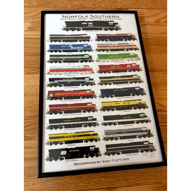 Norfolk and Southern Locomotive Original Poster, Framed For Sale - Image 4 of 7
