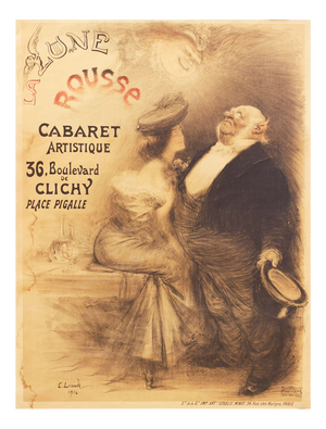 Poster for the Cabaret La Lune Rouss by Charles Léandre, Paris, France, 1904