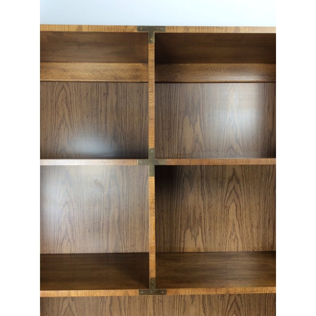 Mid Century Campaign Style Writing Desk With Shelving Unit For Sale - Image 10 of 18