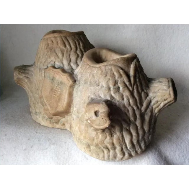 Folk Art Antique 1800s Primitive, Folk Art Carved Marble Match Safe, Americana Patriotic Shield For Sale - Image 3 of 8