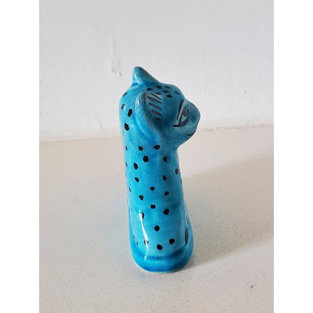 Petite Turquiose Cat Figurine, Vintage For Sale - Image 4 of 8
